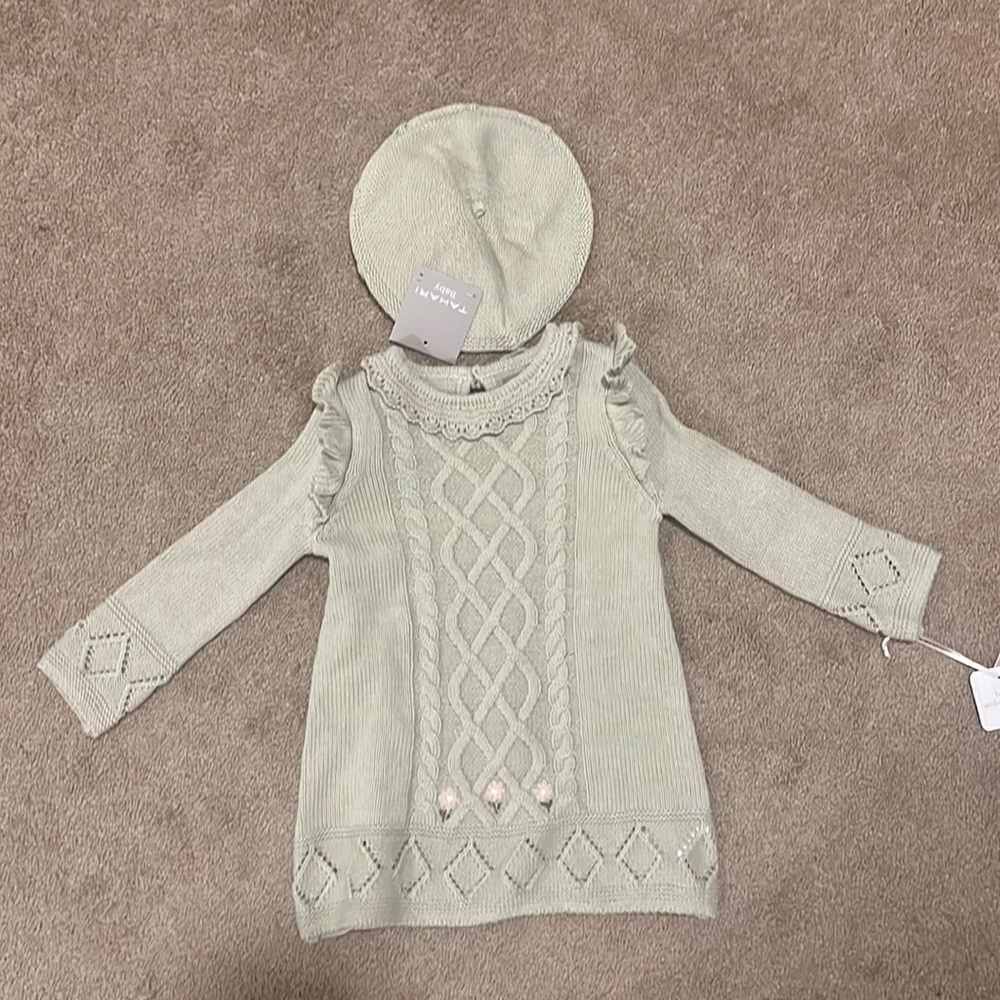 Cute mint green toddler sweater dress